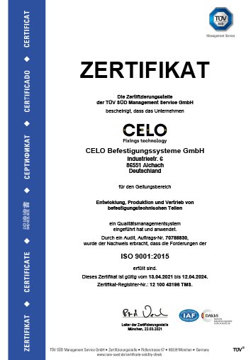 ISO 9001 Certifikat Cover