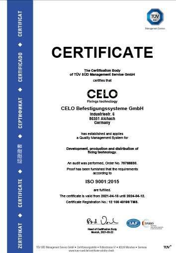 ISO 9001 Certifikat Engelska Image